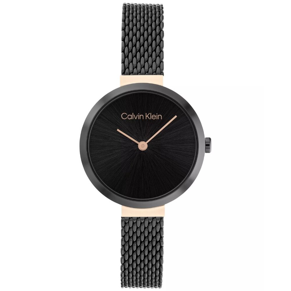 Calvin Klein Black Stainless Steel Mesh Bracelet Watch 28mm